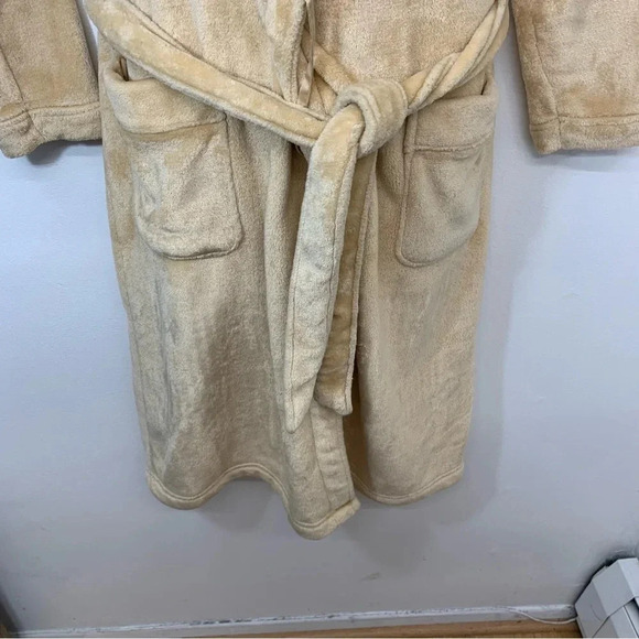 Gilligan Omalley Robe M/L Fuzzy Pockets Warm Cozy Belt Tan Long Sleeve 43” - Picture 6 of 12